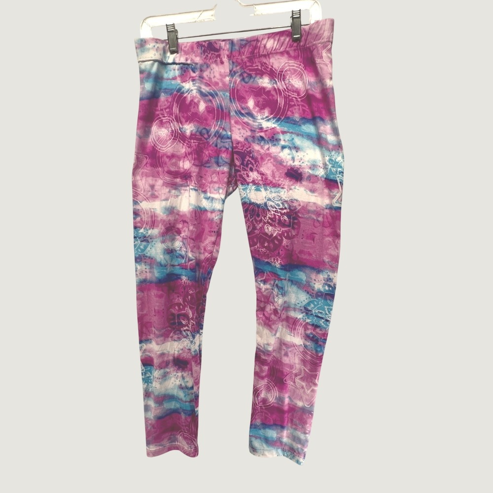 Boho Tie Dye Yoga Pants Leggings Mandala Star Pink Blue Celestial